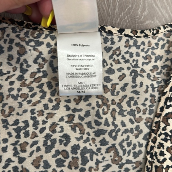 IN BLOOM BY JONQUIL WOMEN LEOPARD PRINT SHORT SLEEVE ROBE - Picture 4 of 11